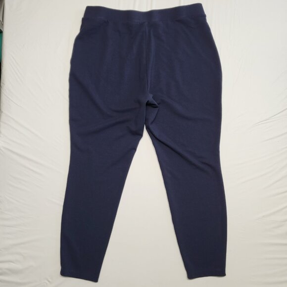 Tahari Womens Leggings Pants 1X Pull On Elastic Waist Stretch Navy Blue - Picture 8 of 16